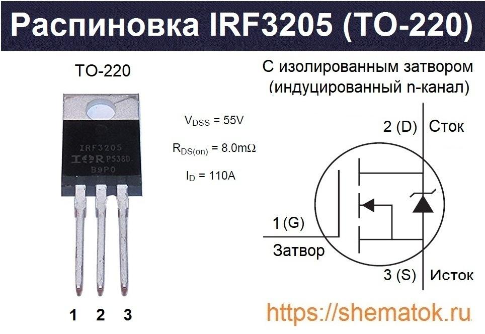 IRF3205 цоколевка